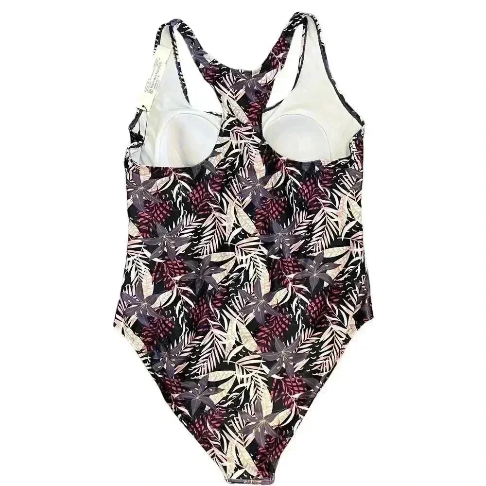 NWT Nicole Miller Medium Raspberry Print Lightly Padded One Piece Swimsuit 3X - Picture 4 of 5